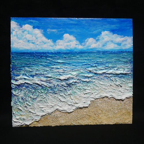 油絵 油彩 油彩画 絵 絵画 【真夏の海】 油絵 油彩 油彩画 絵 絵画