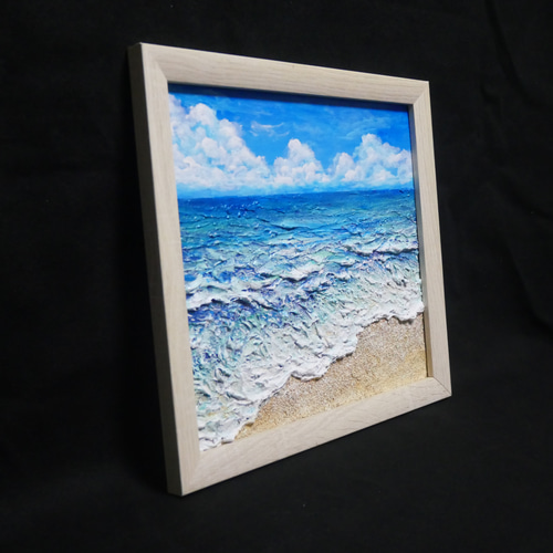 海辺の蜜柑」 手描き 油絵 風景画 原画 油彩画 海辺の蜜柑」 手描き