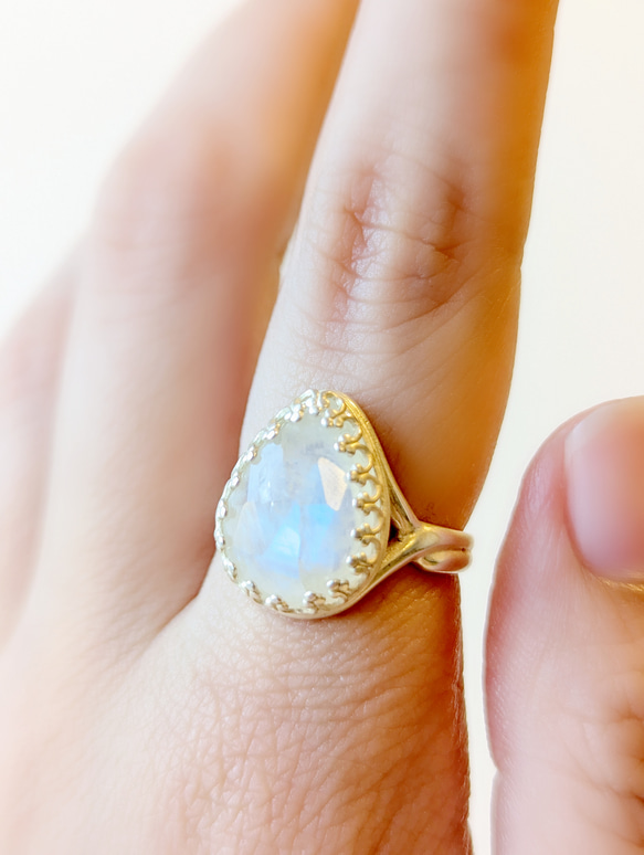 レインボームーンストーン リング 天然石 リング 天然石 指輪
