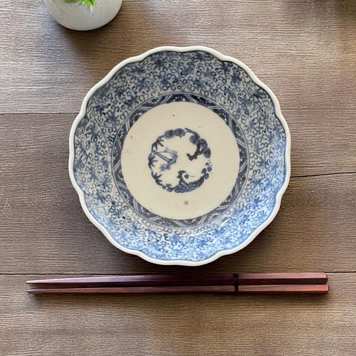 伊万里染付微塵花唐草紋様成化年製なます皿 5枚組 お椀・ボウル・鉢