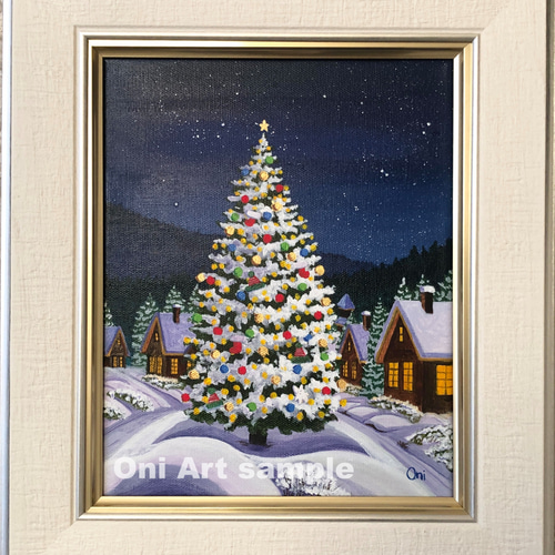 n*y様 【Fairy Christmas】アクリル画 F3 風景画 絵画 Fairy Christmas