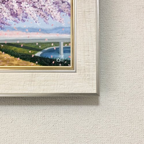 アクリル画 原画 「オータムフィールド03」額縁付 F4サイズ キャンバス