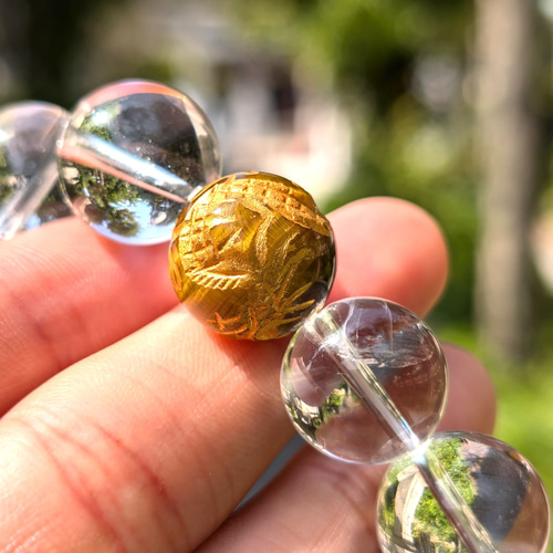 運命が好転する！金彫四神獣 タイガーアイ 本水晶 クリスタル