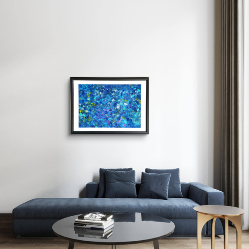 石垣の海に生きた証 / 抽象画 46×63㎝ A2 額縁セット 原画1点のみ