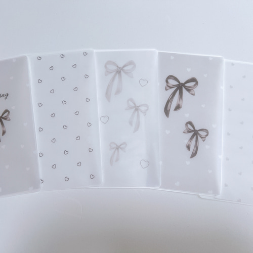 バインダー貯金 Saving リフィル A6サイズ 5枚 グレーリボン 可愛い