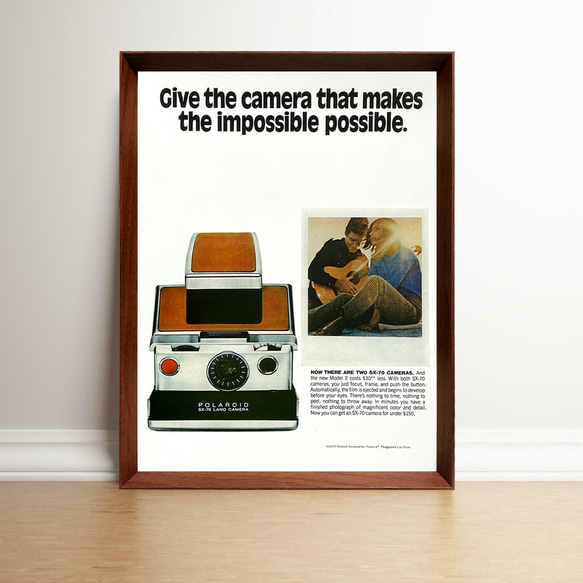 ポラロイドカメラ SX70 1970年代 アメリカ 雑誌 広告 額付 ポスター
