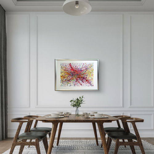 見えない境界 - 抽象画 24×33㎝ キャンバス F4号 原画1点のみ モダン