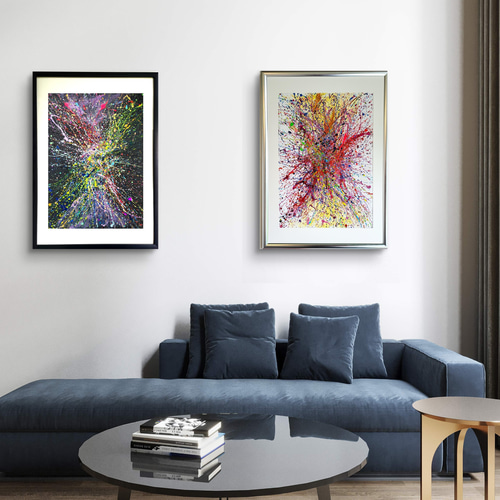 私たちの存在X / 抽象画 77×56㎝ B2 額縁セット 原画1点のみ モダン