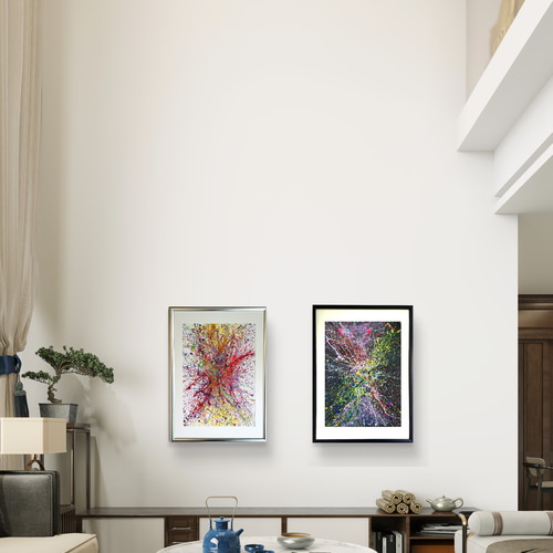 私たちの存在X / 抽象画 77×56㎝ B2 額縁セット 原画1点のみ モダン