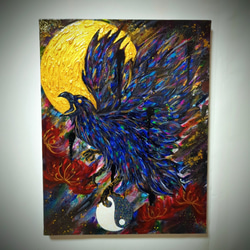 一点物:F20号】道開きの神SARUTAHIKO-天狗【現代アート/絵画】 一点物