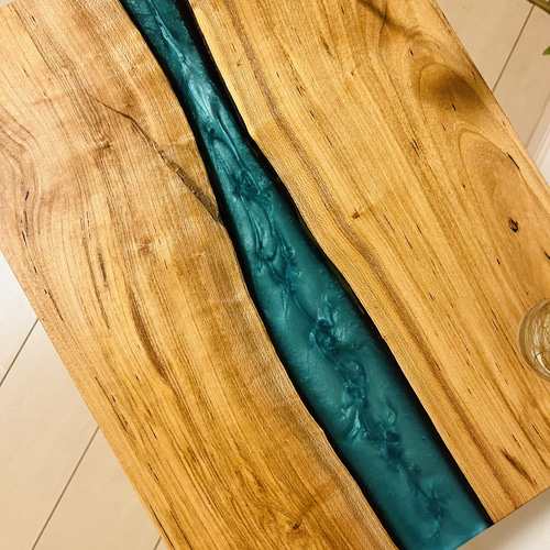 ソファテーブル サイドテーブル レジンテーブル リバーテーブル 桜の木