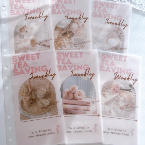 バインダー貯金 Saving リフィル A6サイズ 6枚 TeaTime 可愛い 大人