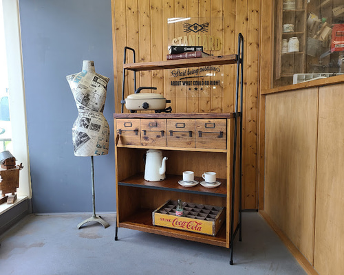 フランス アンティーク シェルフ ウッドラック ヴィンテージ