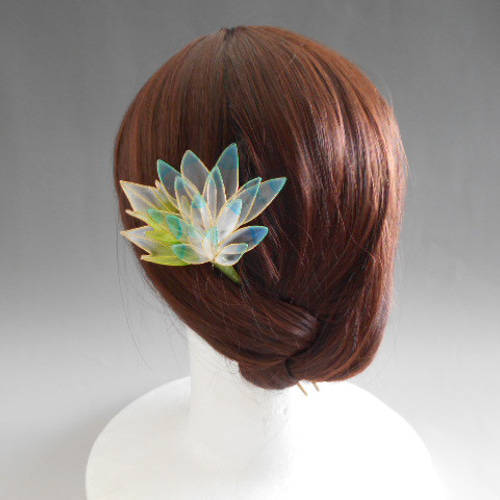 古美術 ガラス簪 「竹に雀」 古美術 ガラス簪 「竹に雀」