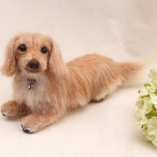 受注製作）♡羊毛フェルト ミニチュアダックス ダックスフンド 羊毛