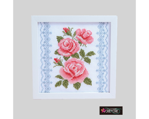 ♥クロスステッチキット♥季節の花とレース模様シリーズ〈バラ〉№691