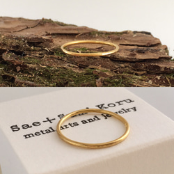 K24 純金 平打ちグロスリング 3.88g指輪 リング 刻印あり ハンドメイド