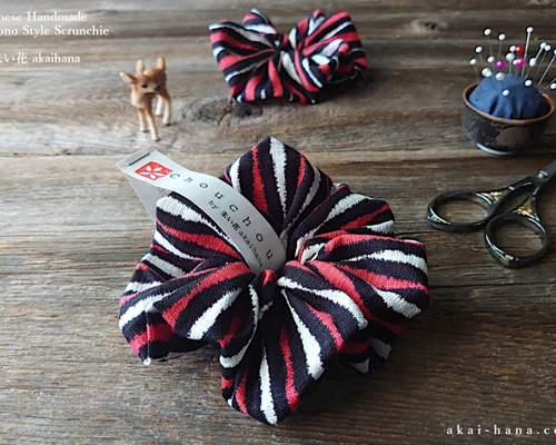 オプション取り外し可能リボン紹介ページ縫い付け迷子札 シュシュ猫