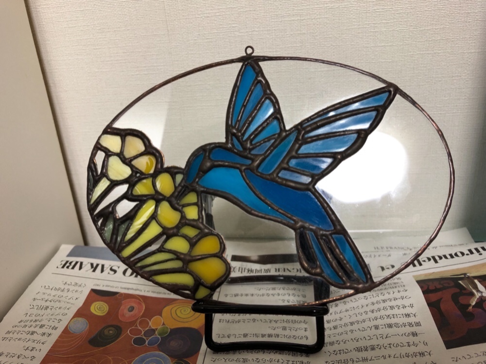 ヴィンテージ ハチドリ ハミングバード アメリカ製 ステンドグラス
