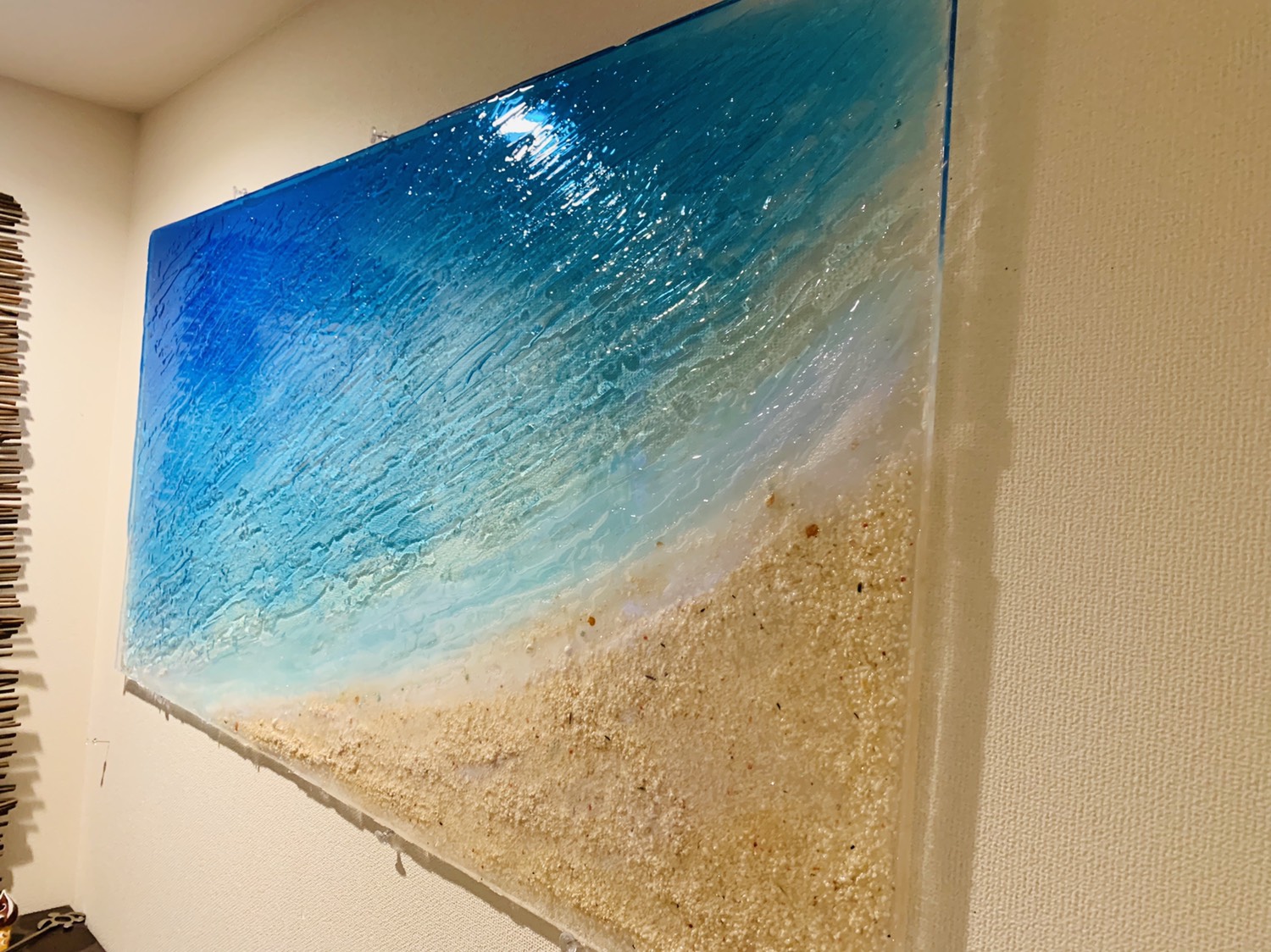 売却済み☆アクリル画 海 ビーチ 朝陽 朝焼け Beach Acrylic 売却済み