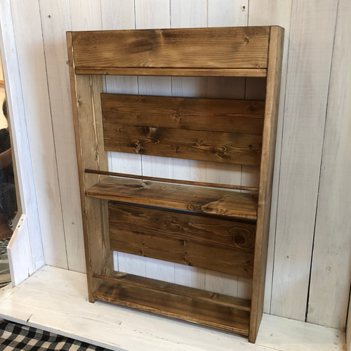 カフェ風マガジンラック 本棚・絵本棚・マガジンラック 木工作家