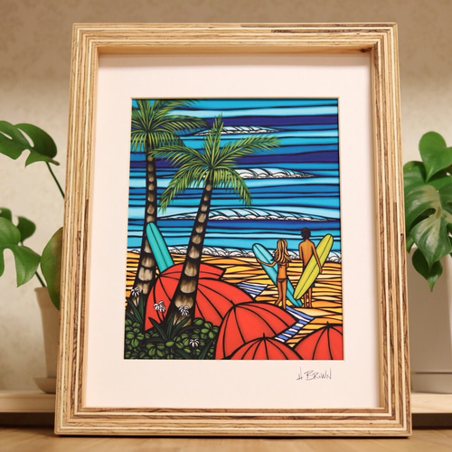 ヘザーブラウン アート 額縁付き 額付き＆P10倍】ヘザーブラウン