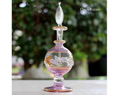 GOLD［Sサイズ］エジプトガラス香水瓶 パフュームボトル アロマオイル