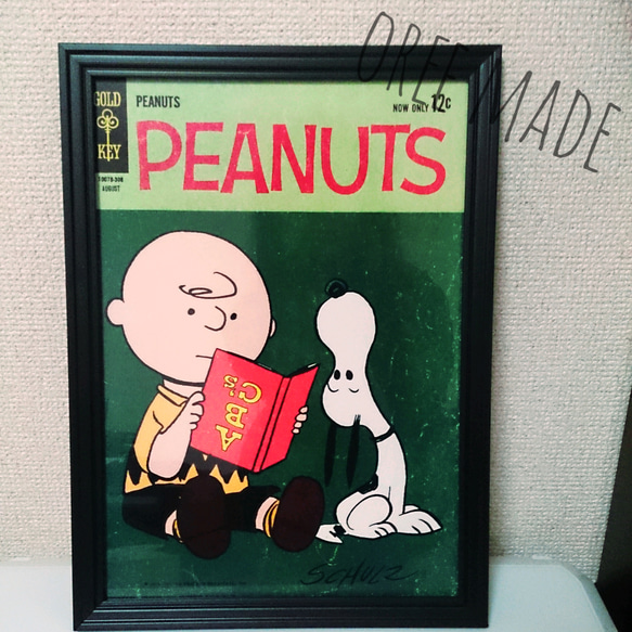 スヌーピーヴィンテージポスター額付き☆A4 その他インテリア雑貨 oree