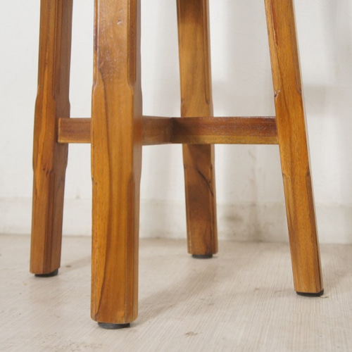 レトロ 古木 チーク無垢材 カウンター チェア ハイタイプ スツール