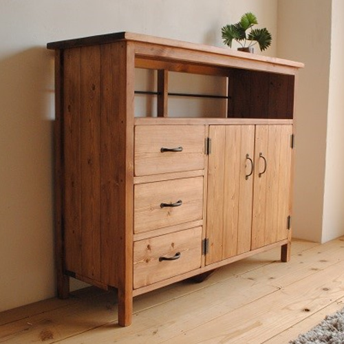 アンティーク風 キャビネットチェスト 95㎝幅 チェスト・キャビネット