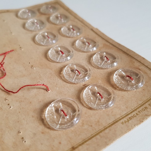 フランスアンティーク ガラスボタンシート 14mm ボタン Mon Atelier