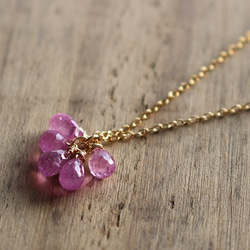 ピンクサファイア＜AAA＞の蓮華草ネックレス（K14GF） ネックレス