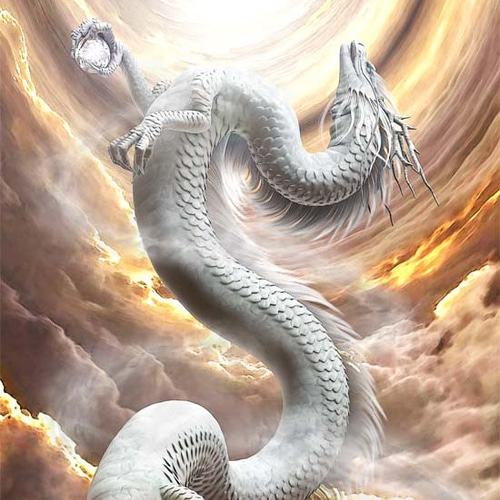 龍の絵「昇龍、白龍」A4 イラスト breeze 通販 8122941｜Creema