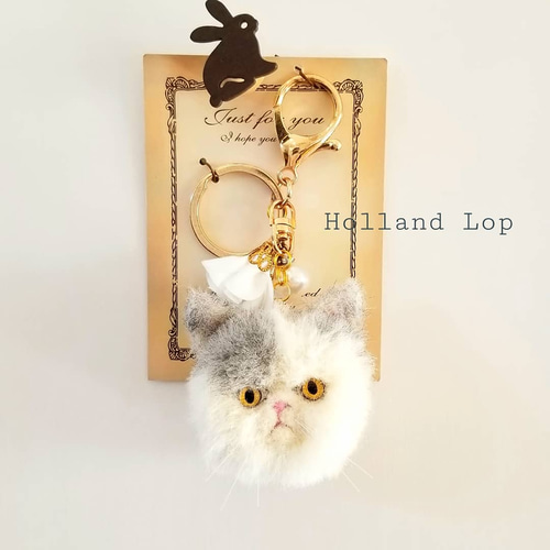 キーホルダー エキゾチックショートヘア 羊毛フェルト 《送料無料