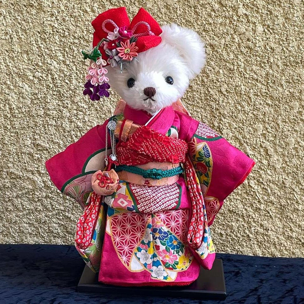 テディベア 加茂美智子 白黒 猫 ぬいぐるみ テディベア 作家 kamo 作家