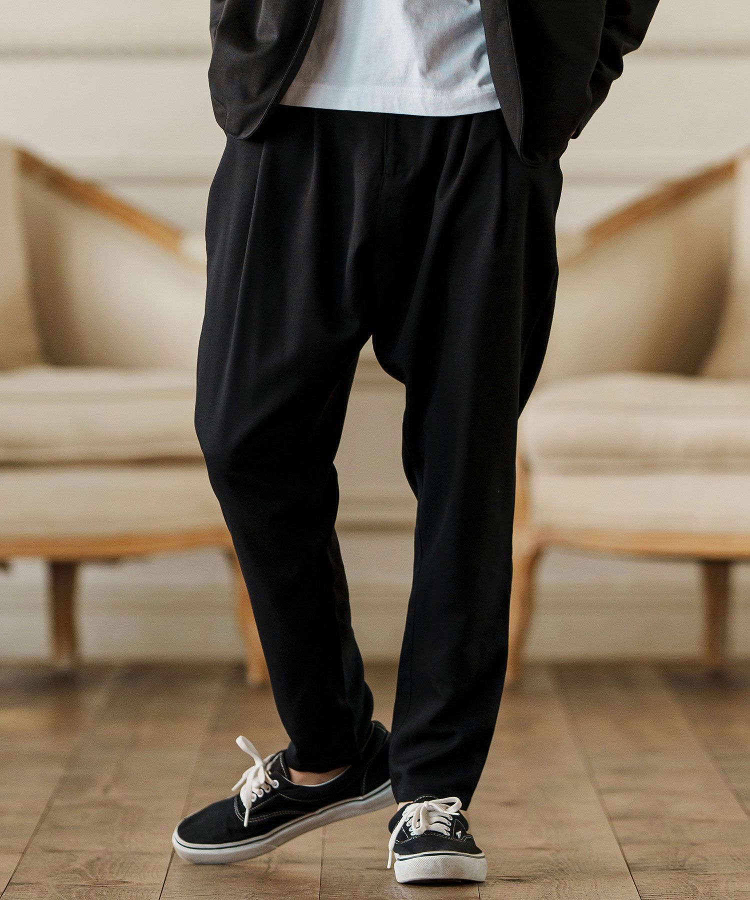 CAMBIO(カンビオ)】Two Tuck Sarrouel Slacks サルエルパンツ