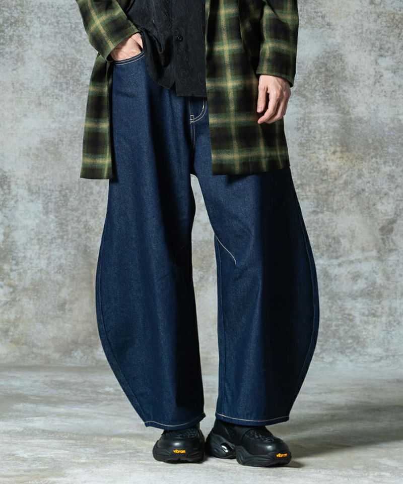 glamb(グラム)】Oval Baggy Denim オーバルバギーデニム パンツ(GB0325