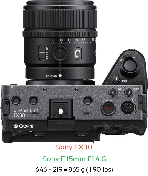 Sony FX30 Camera and Sony E 15mm F1.4 G Lens