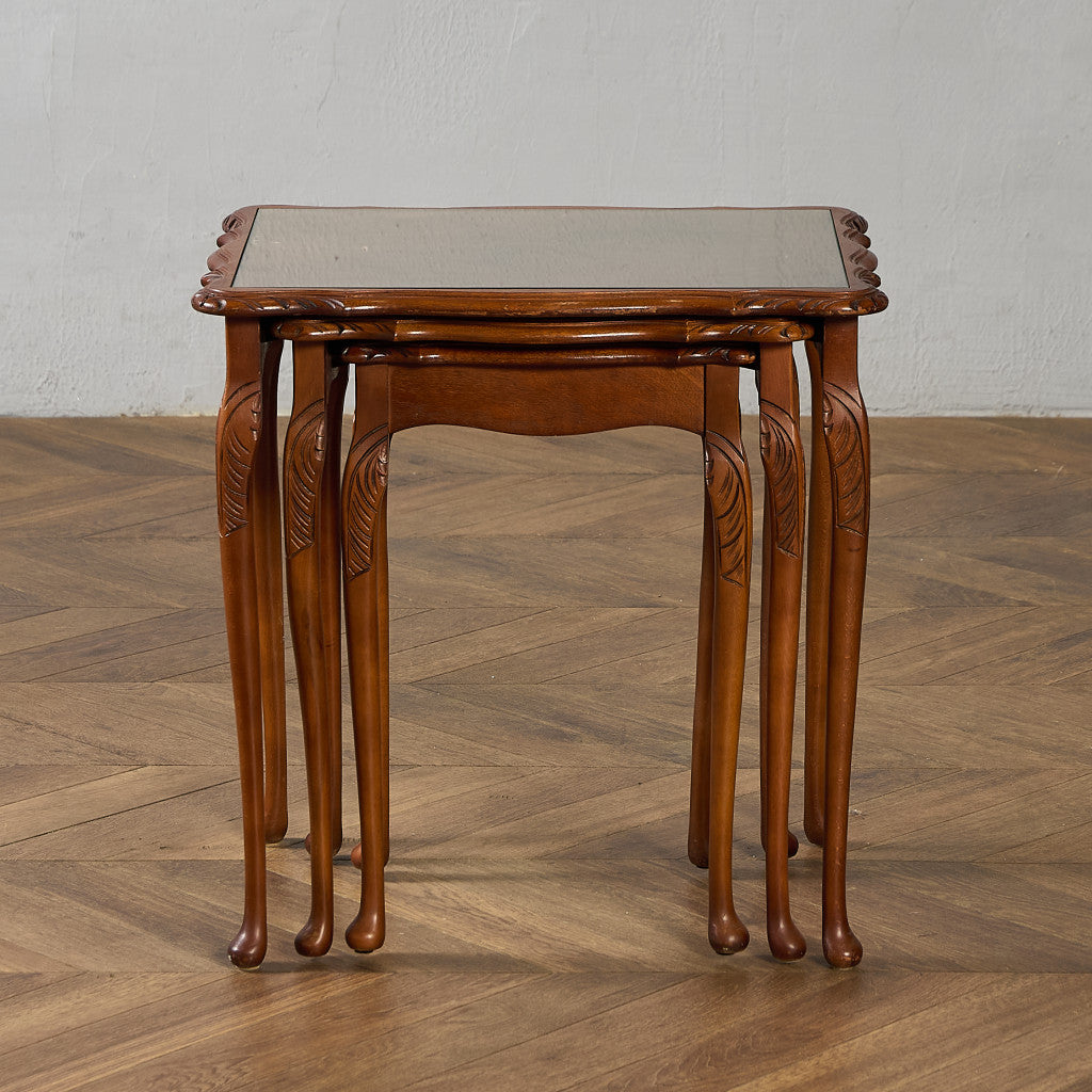 英国 クラシック ガラストップ ネストテーブル #97160 – camori