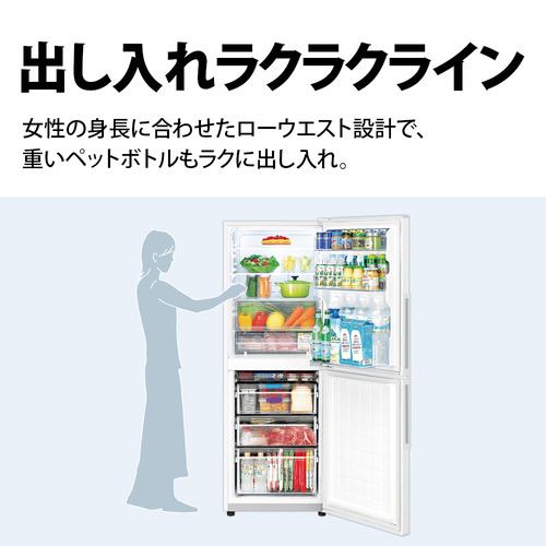 シャープ SJ-PD28K プラズマクラスター冷蔵庫 280L 右開き アコール