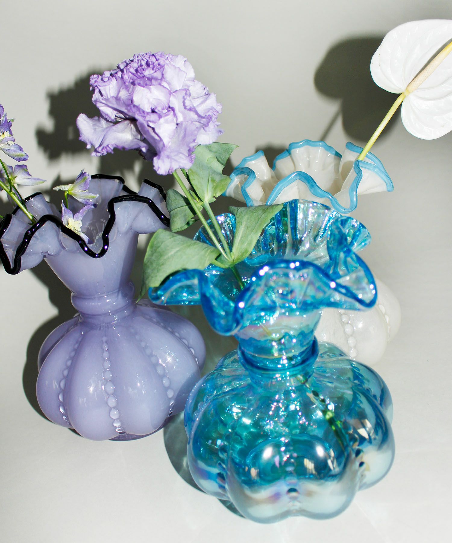 マルティーニ ガラス花器｜深紫の揺らぎが美しいヴィンテージフラワー