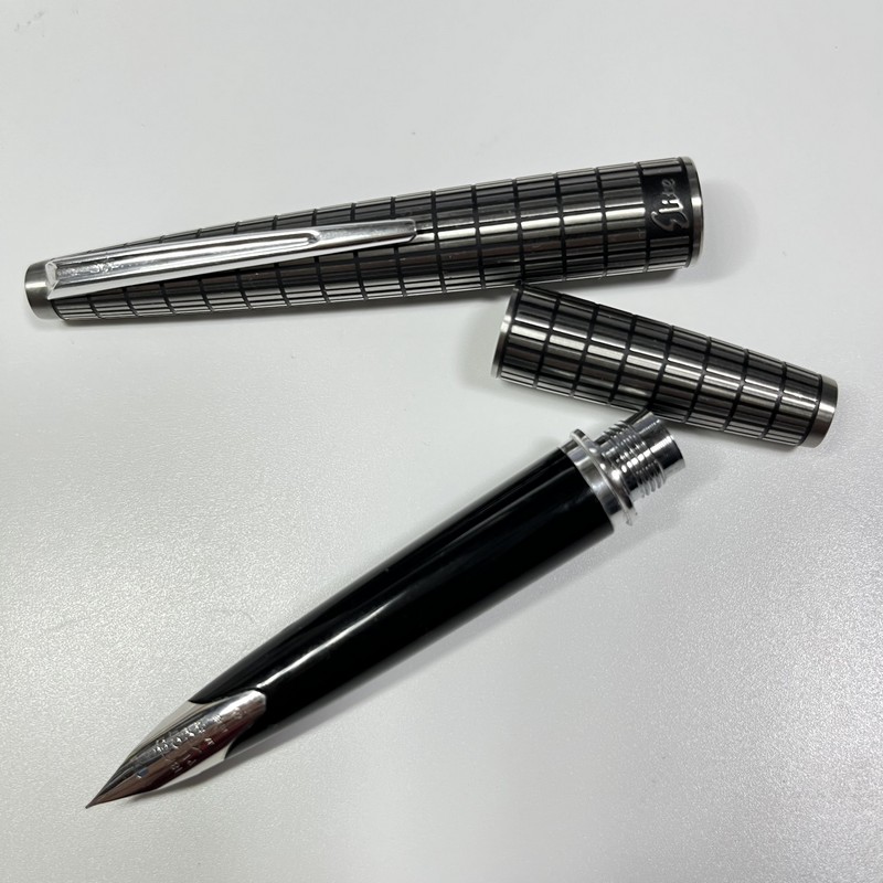 ☆超お勧め☆美しいパイロットエリート万年筆格子柄（M)☆希少品 ☆超