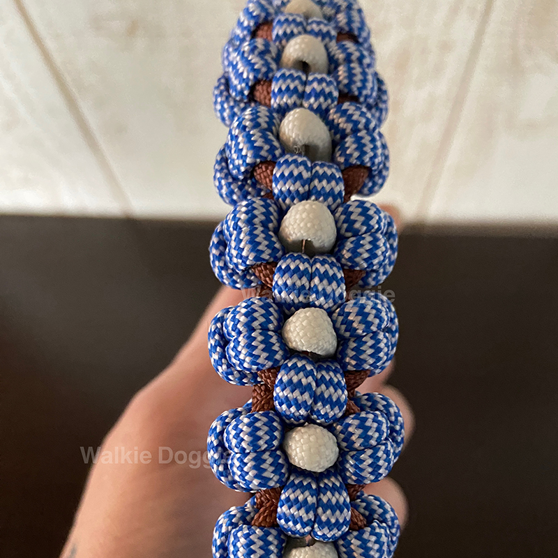 パラコードシンプルフラワー首輪 #271 小型犬〜中型犬 ハーフチョーク