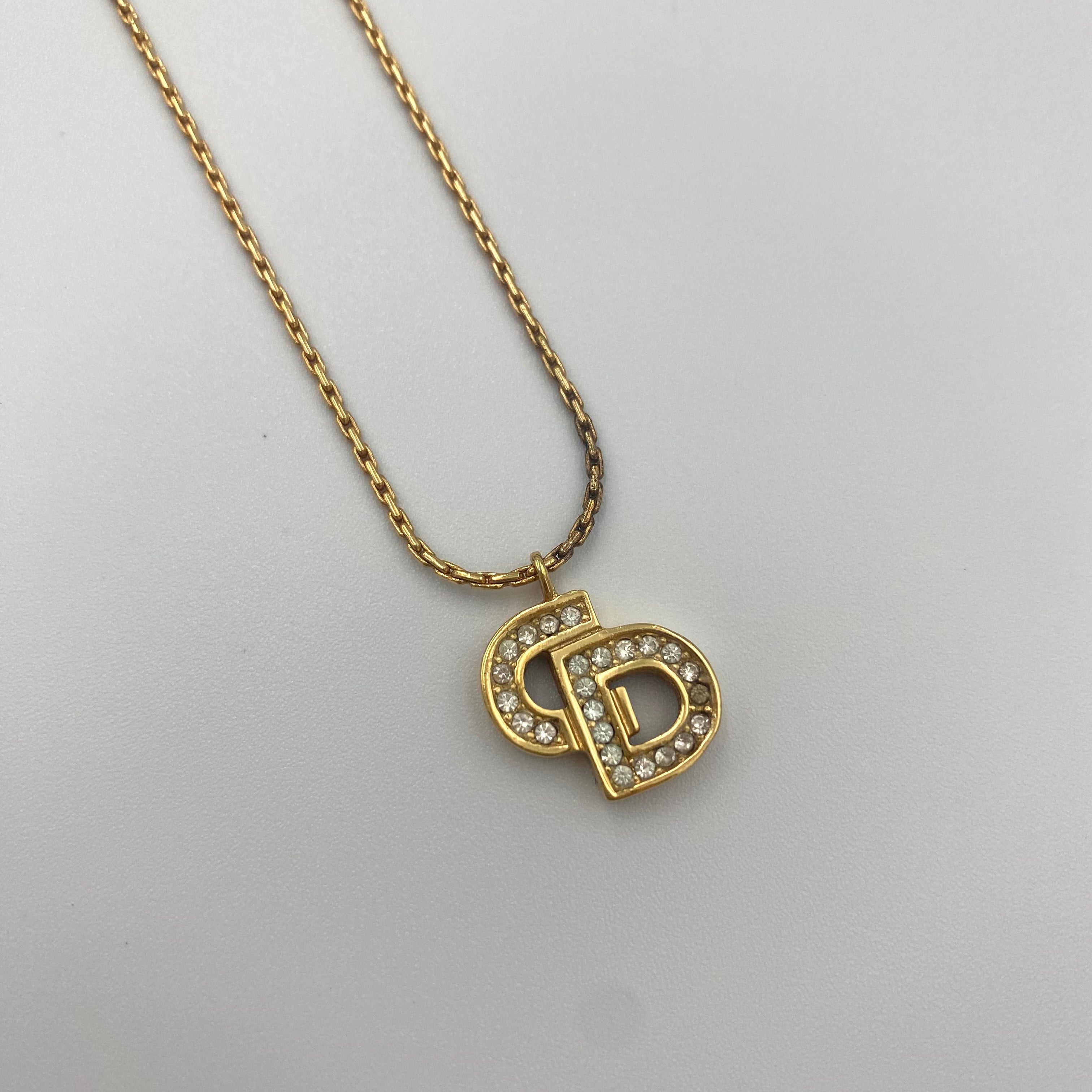 Dior ディオール CDロゴ ラインストーン ネックレス