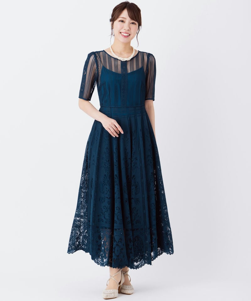 FRAY I.D フレイアイディー サーキュラーパネルレースドレス その他 x