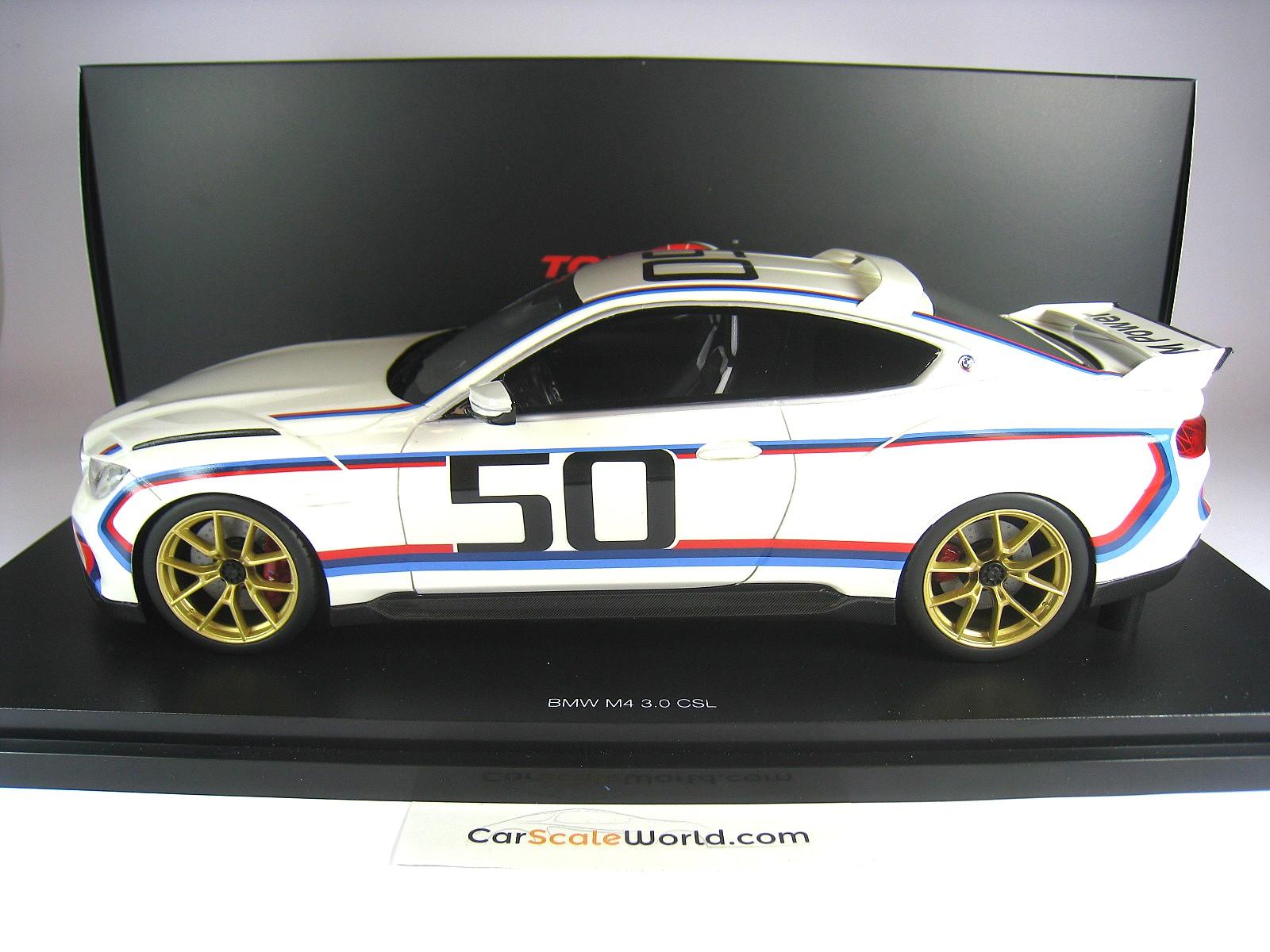 BMW 3.0 CSL 2023 1/18 TOP SPEED (WHITE) - Carscaleworld.com