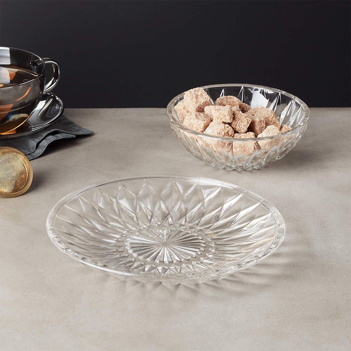 Daphne Glass Appetizer Plate Set of 8 + Reviews | CB2