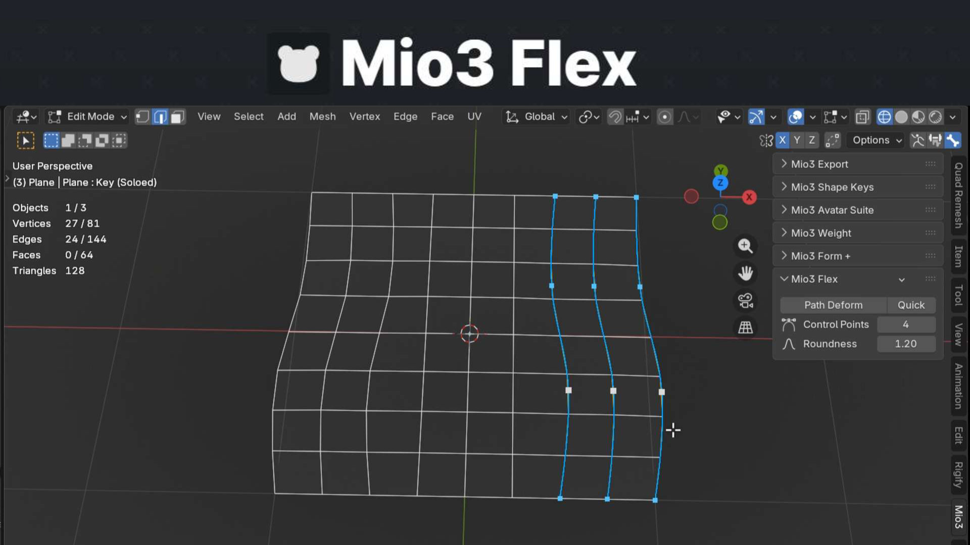 オープンソースのBlenderアドオン「Mio3 Flex」リリース！ 選択した