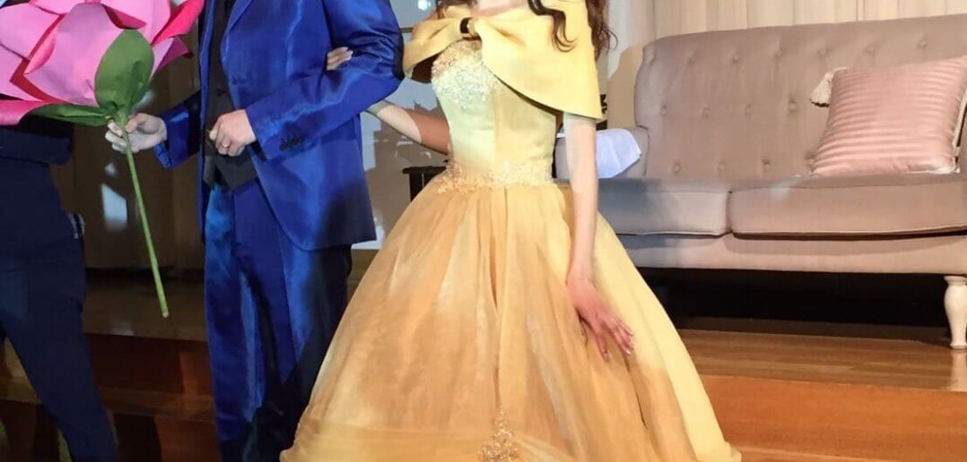 美女と野獣をテーマにしたイエロードレスでお色直し：ERIKA様