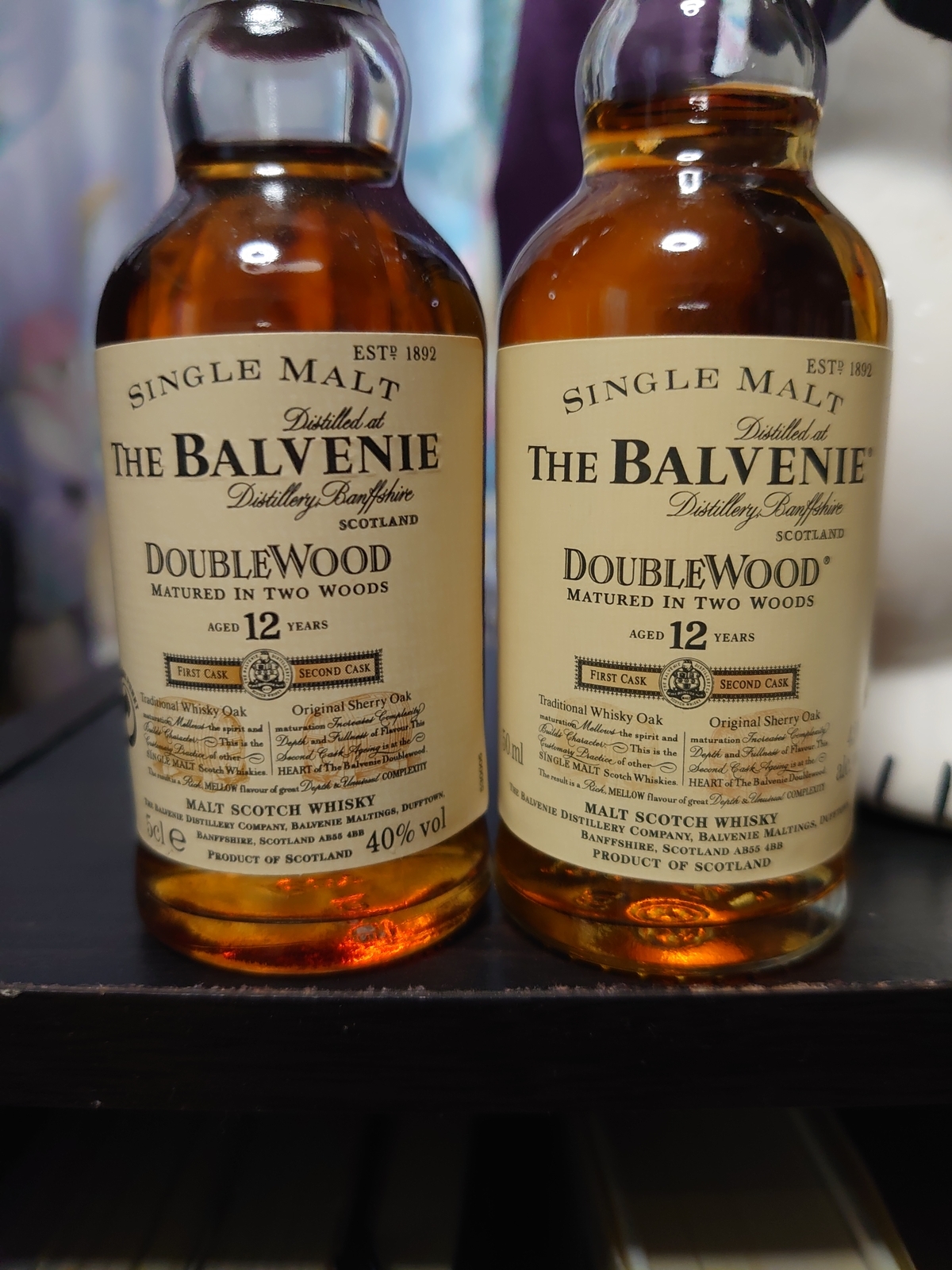 バルヴェニーダブルウッド12年、旧ミニボトル飲み比べ - 紬と